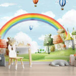 Rainbow and baloons city