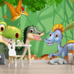Happy Dinosaurs in the jungle