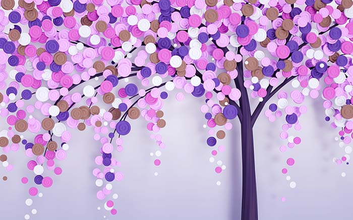 Purple Abstract Tree Wallpaper for Wall