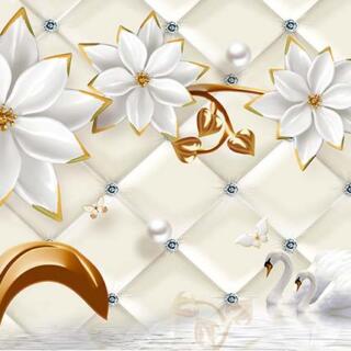 Buy Beautiful White Floral Wall Mural