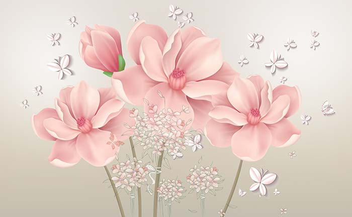 Pink Floral Wallpaper for Walls