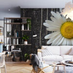 3D Daisy Wall Paper for Home Walls