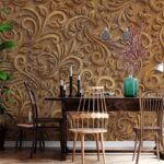Floral & Botanical Wood Pattern Wallpaper