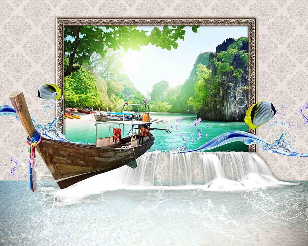 River Scenery 3D Wallpaper for Walls