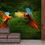 Hybrid parrots flapping