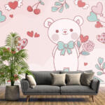 Cute teddy bear with pink background