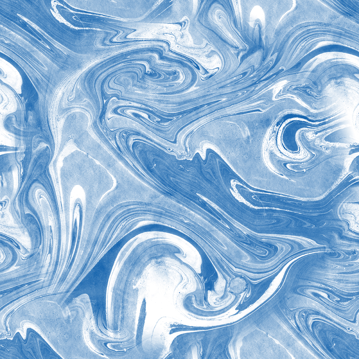 A close up of a blue and white swirl