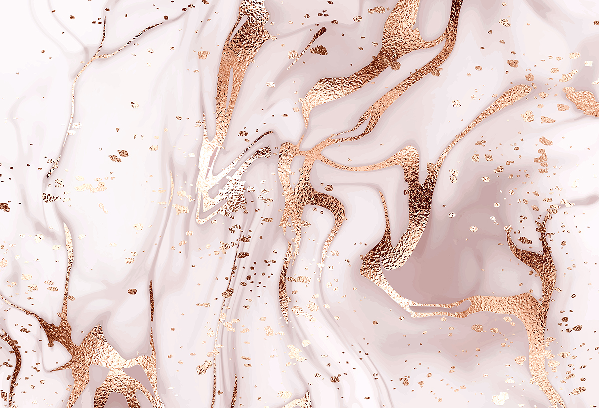 A white and pink marble with gold foil