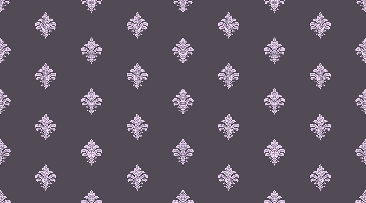 A purple and white pattern on a dark background