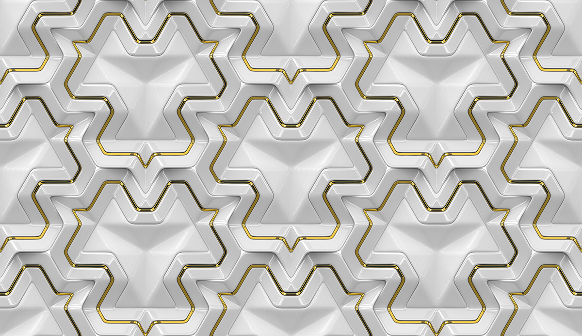 A white and gold star pattern