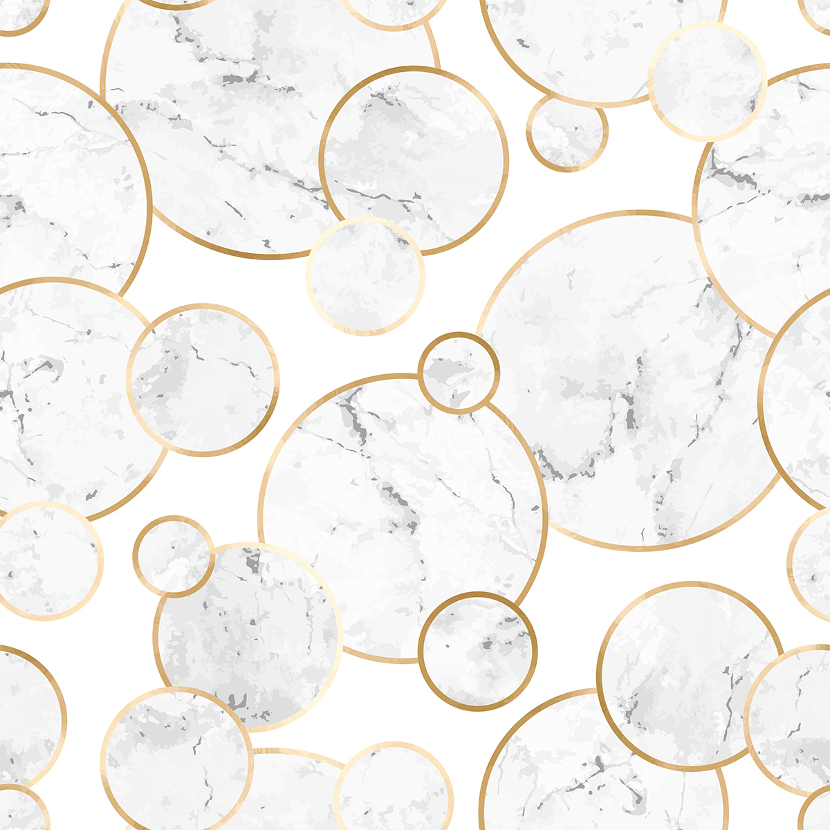 A pattern of white and gold circles