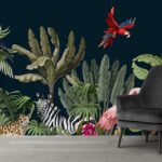 Jungle Theme Pattern Wallpaper for Wall