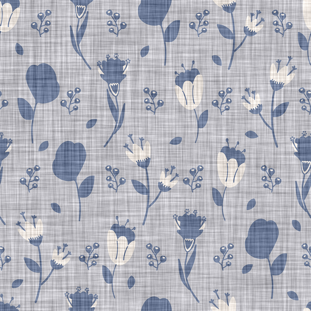 A blue and white floral pattern
