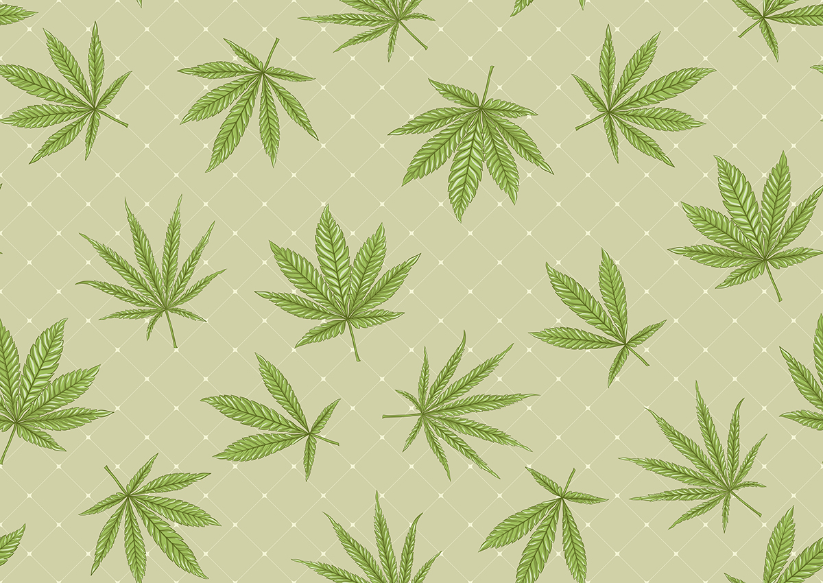 A pattern of green leaves