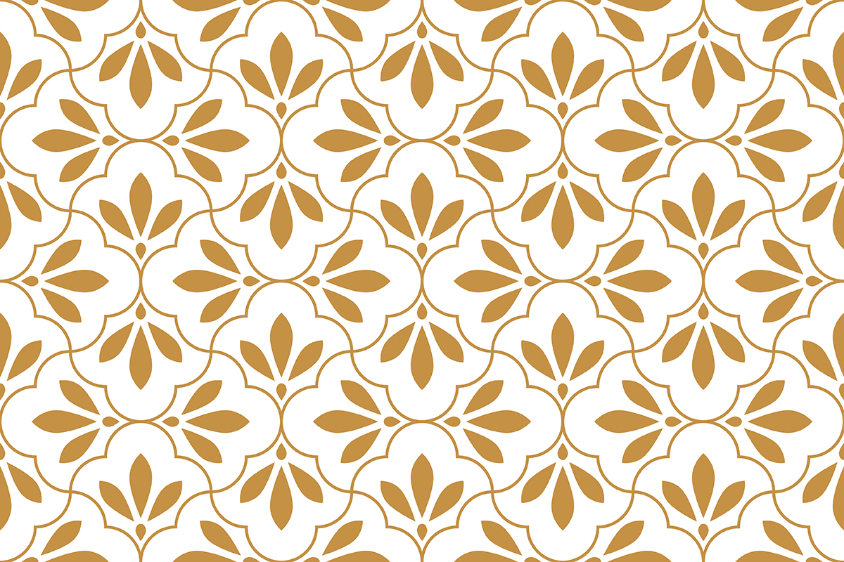 A pattern of orange and white flowers