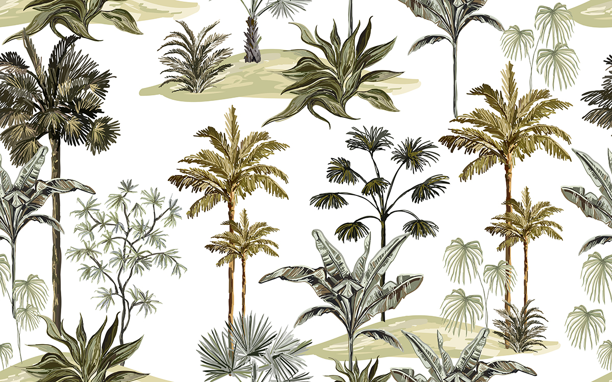 A pattern of palm trees