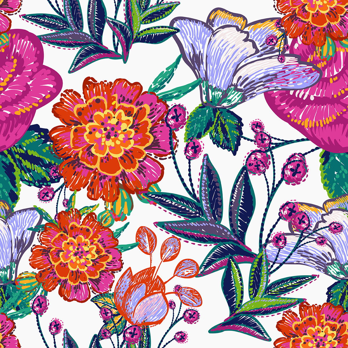 A colorful flower pattern
