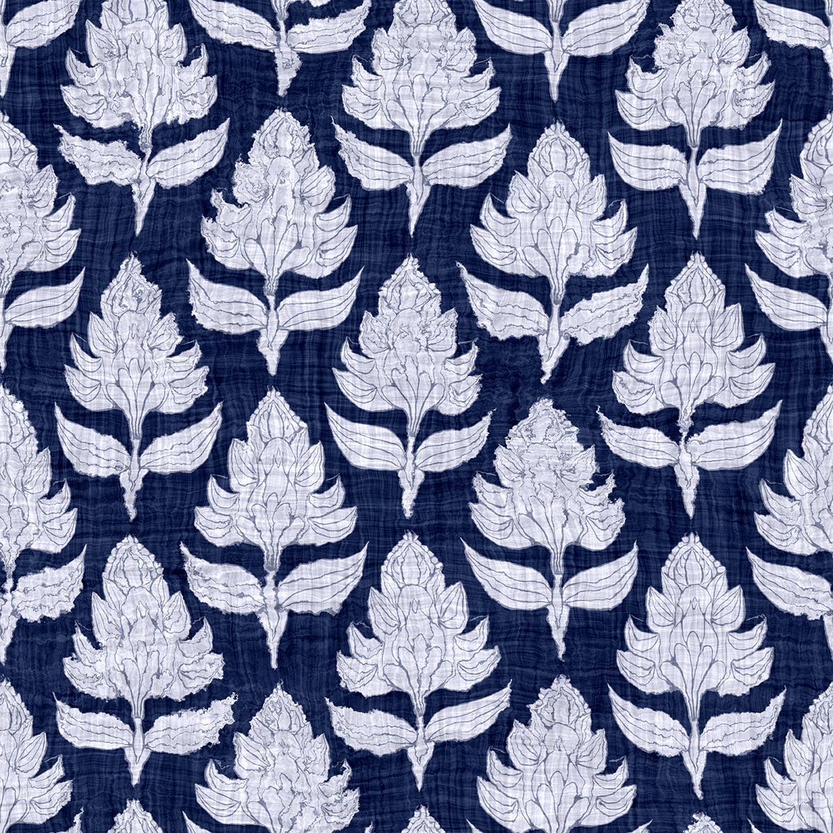 A blue and white floral pattern