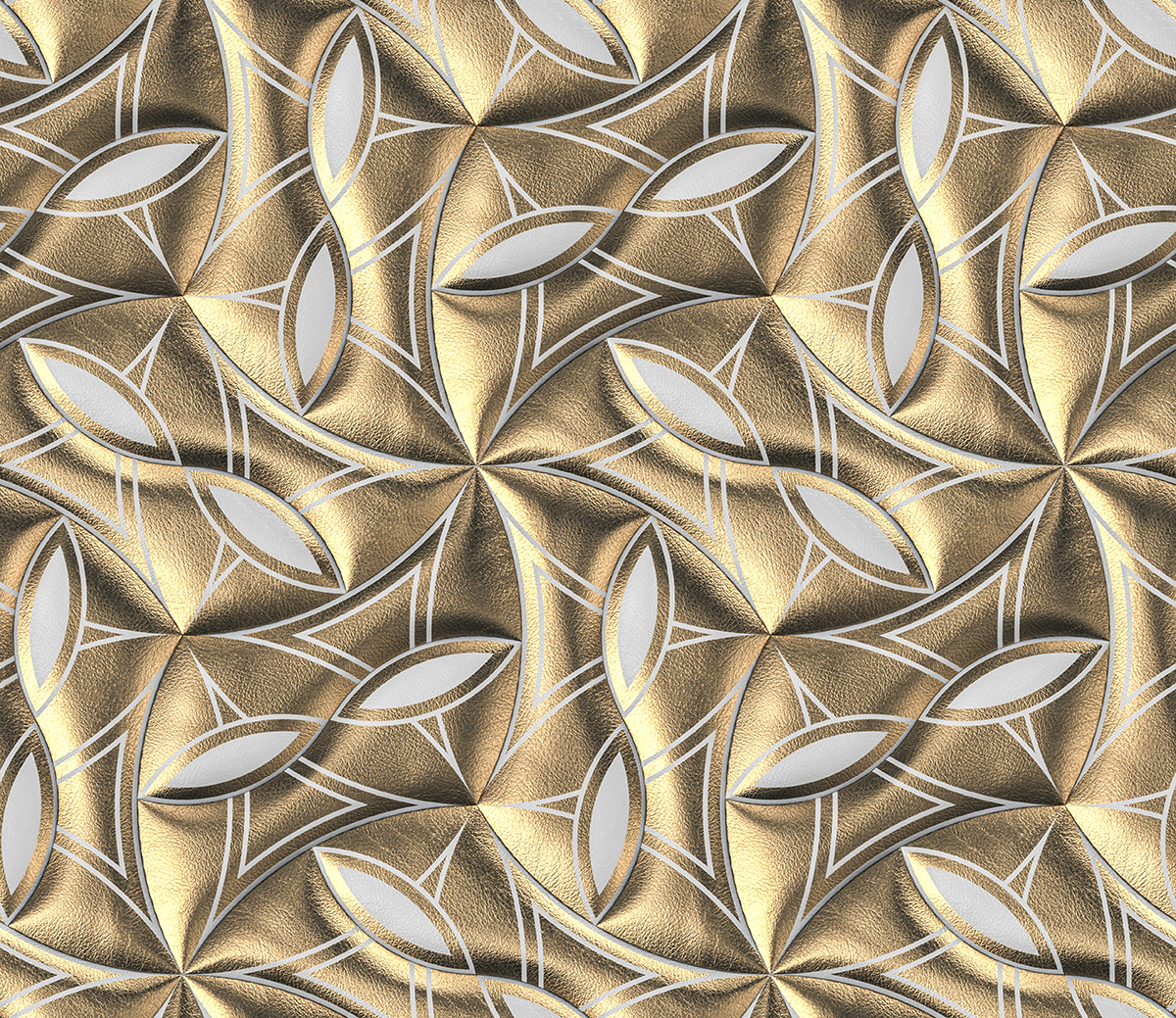 A gold and white patterned surface