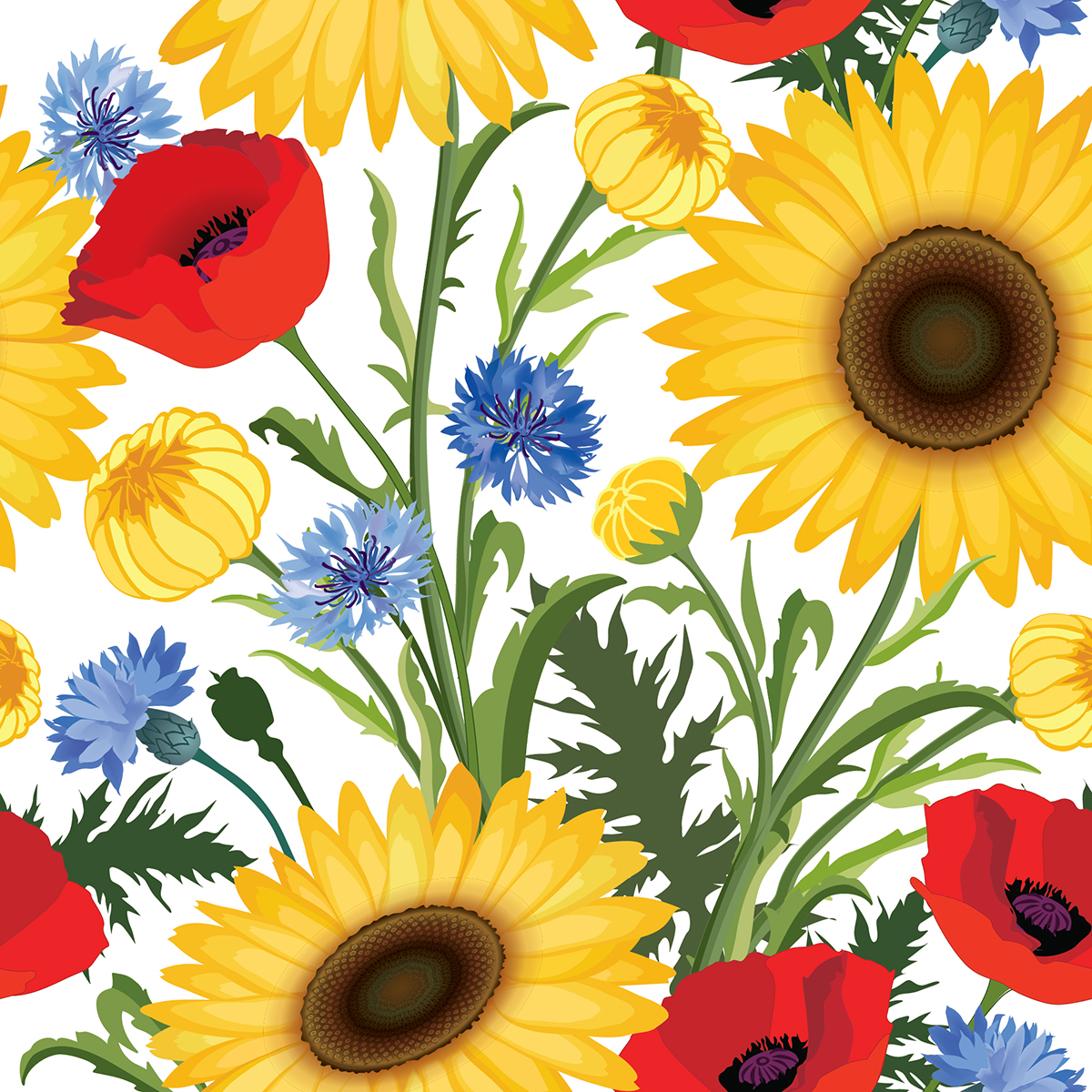 3D Sunflower Wallpaper for Wall