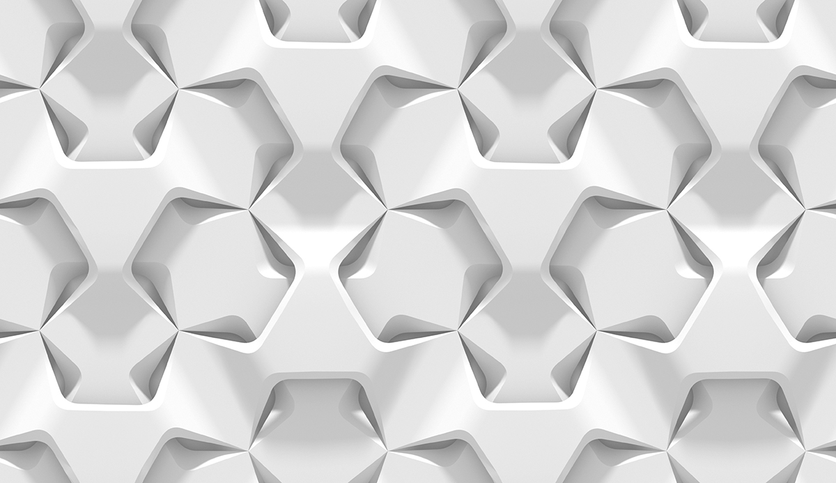 A white wall with hexagons