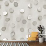 A white and grey polka dot pattern