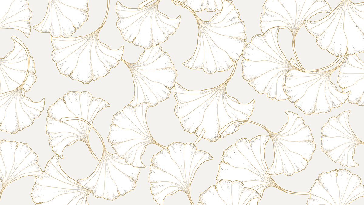 A pattern of leaves on a white background