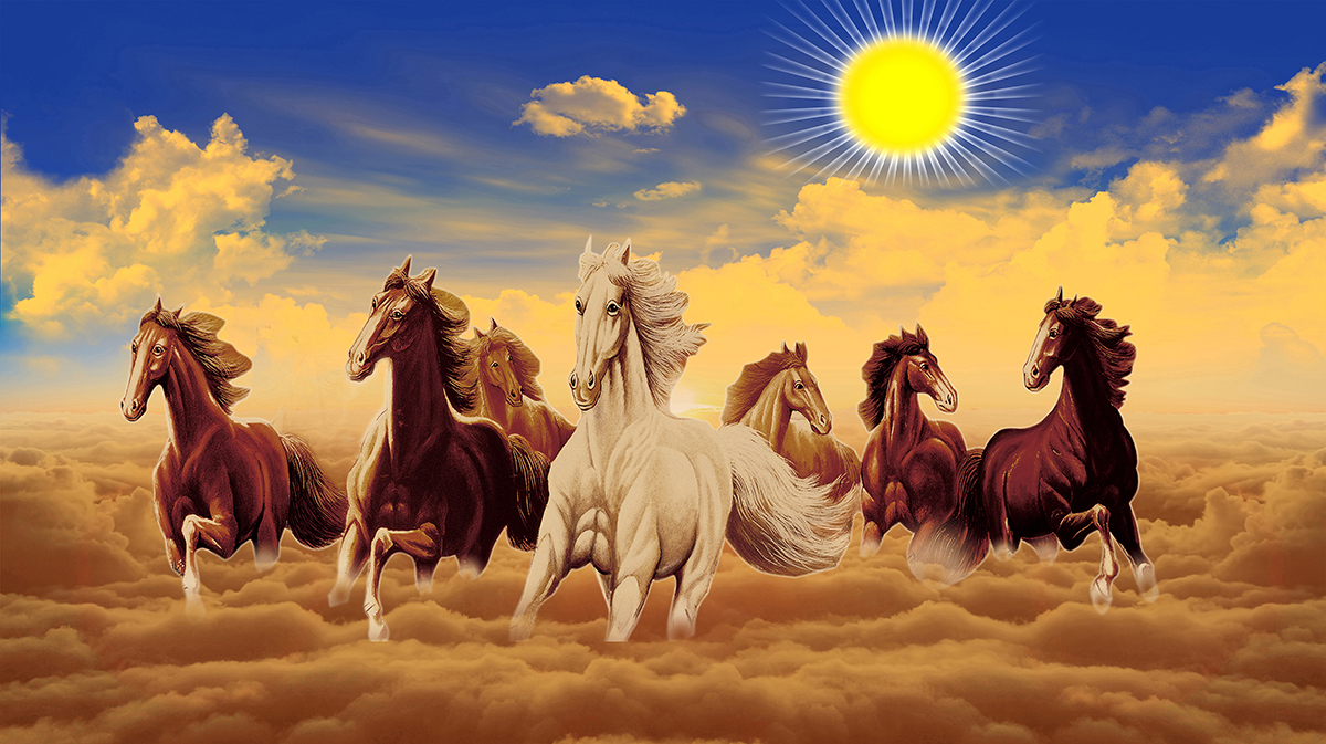 Wallpaper Lucky Seven Horses