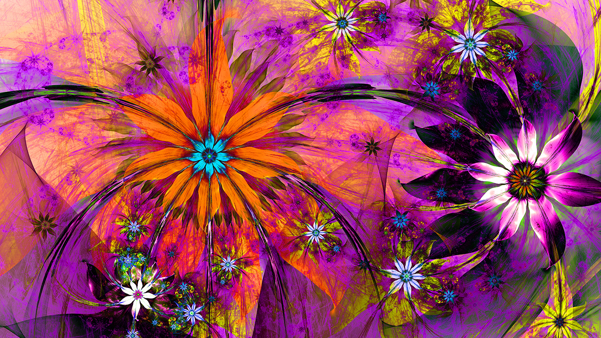 3D Abstract Wild Flower Wallpaper for Wall