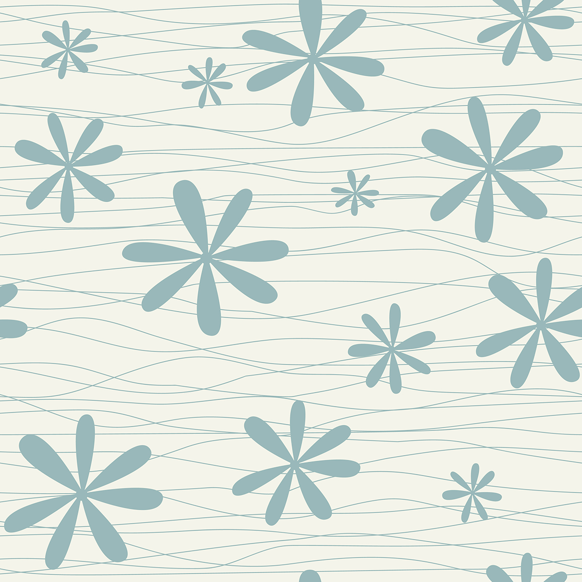 A pattern of blue flowers