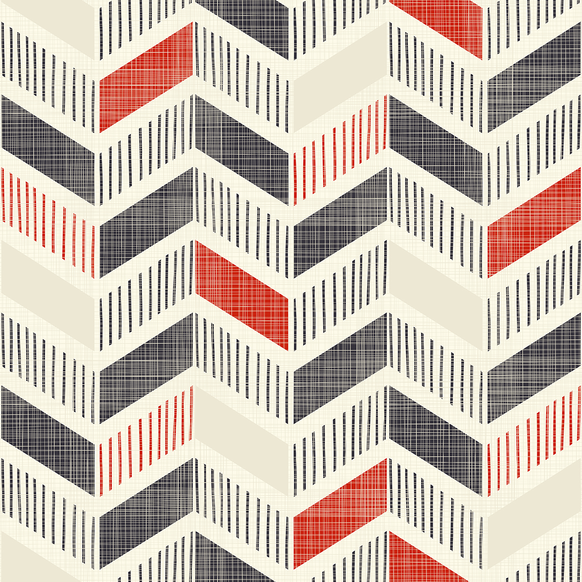 A pattern of red and black lines