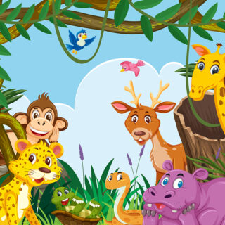 Animal Family Wallpaper for Kids Rooms