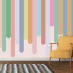 A colorful vertical lines on a white background