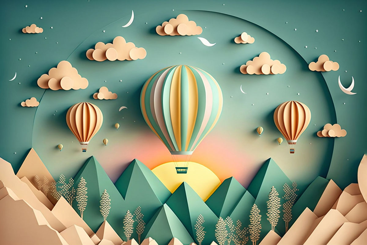 A hot air balloon in the sky