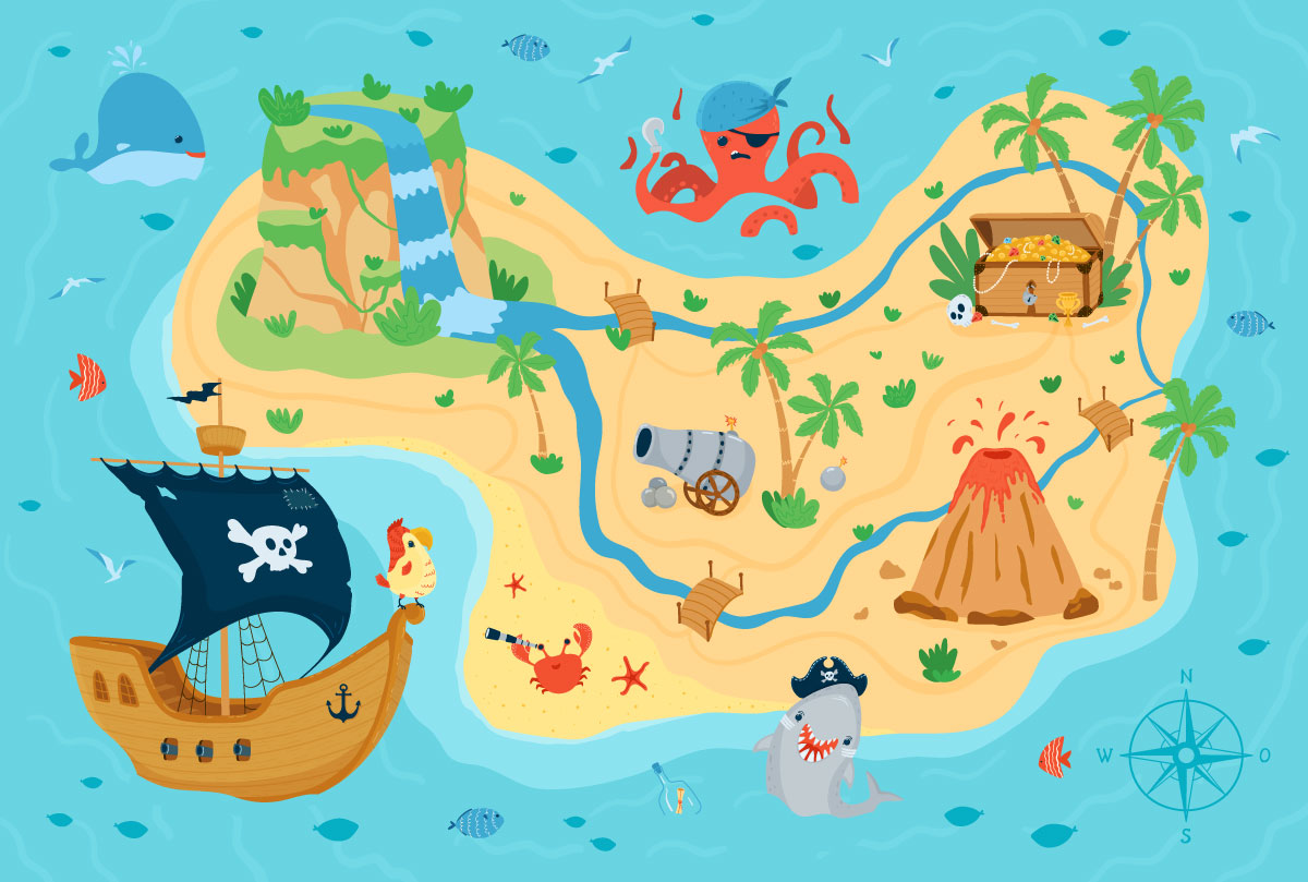 A map of a treasure island