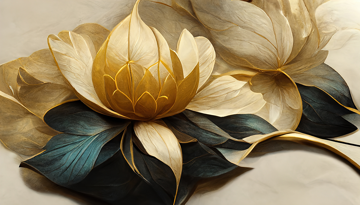 A gold and black flower