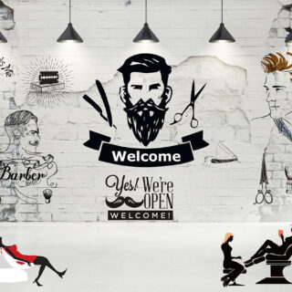 Barber Shop Mural Wallpaper
