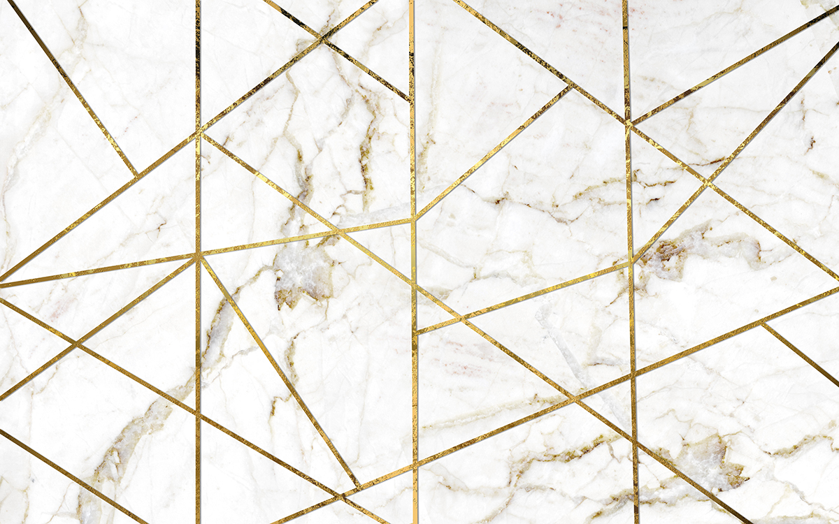A white marble with gold lines