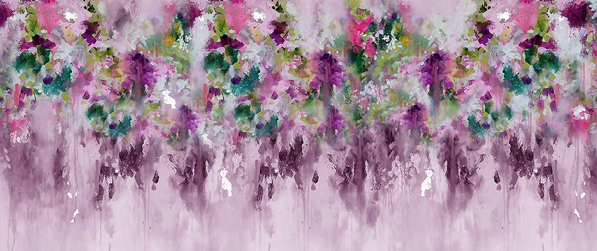 A painting of flowers on a white surface
