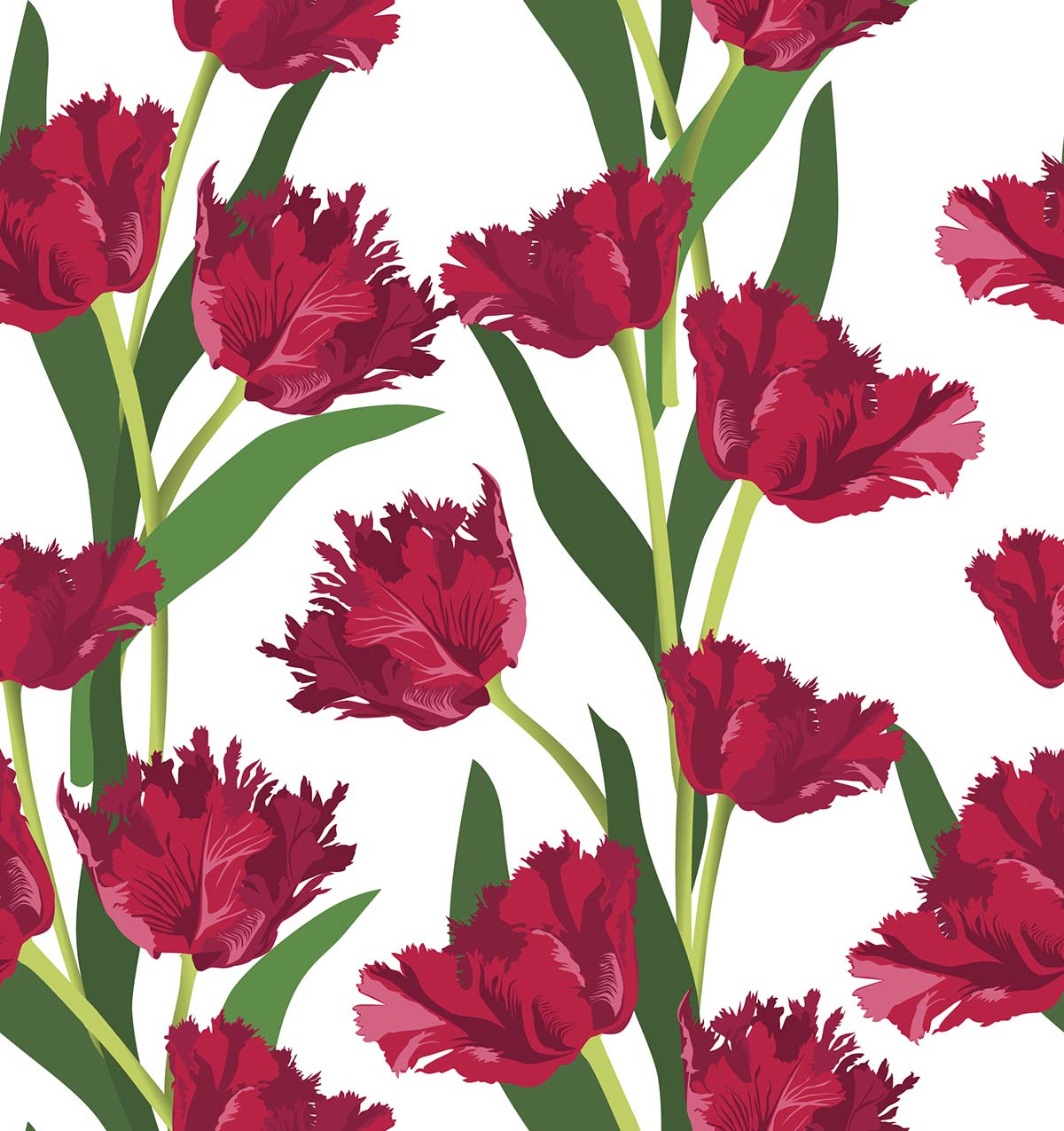 A pattern of red flowers
