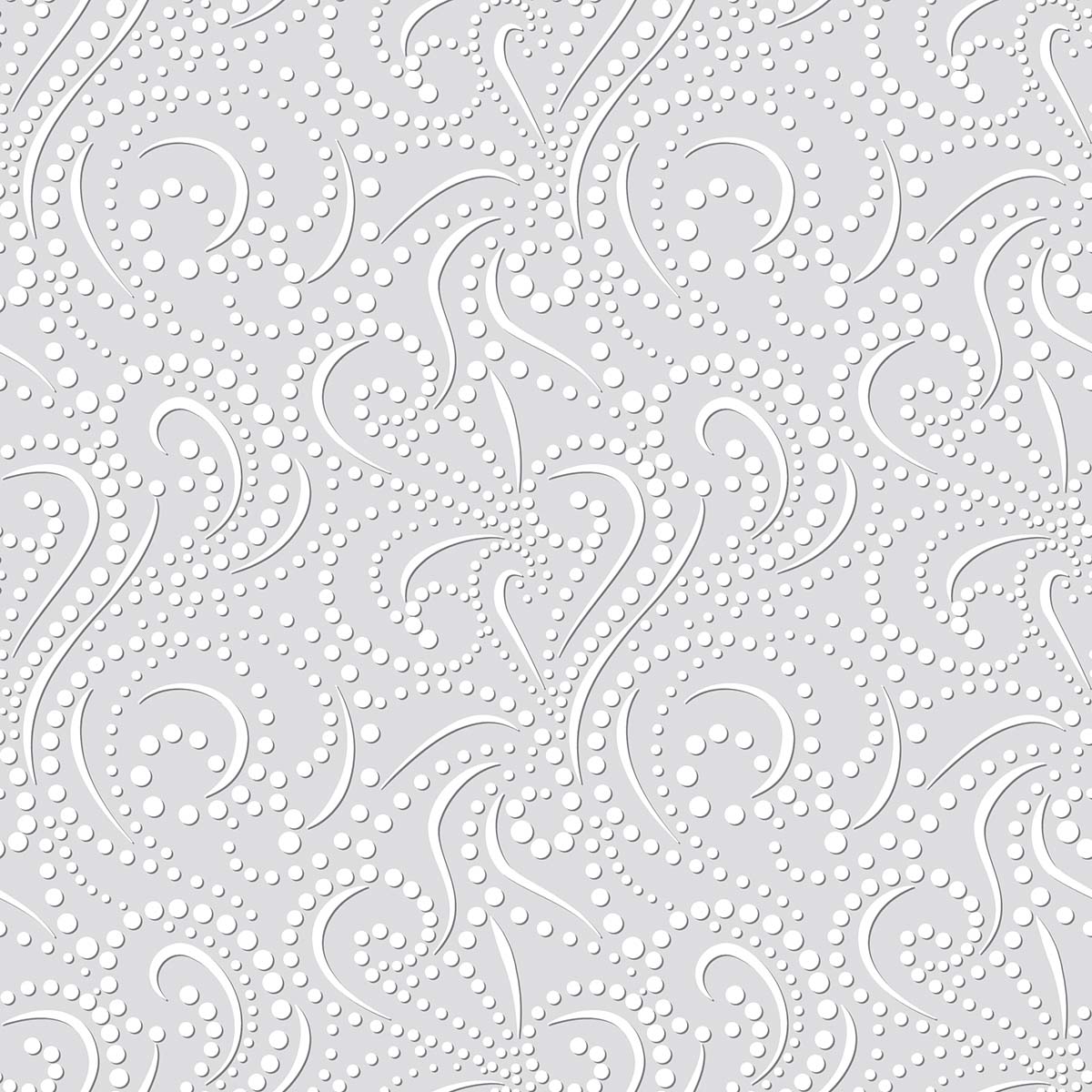 A white pattern with dots and swirls