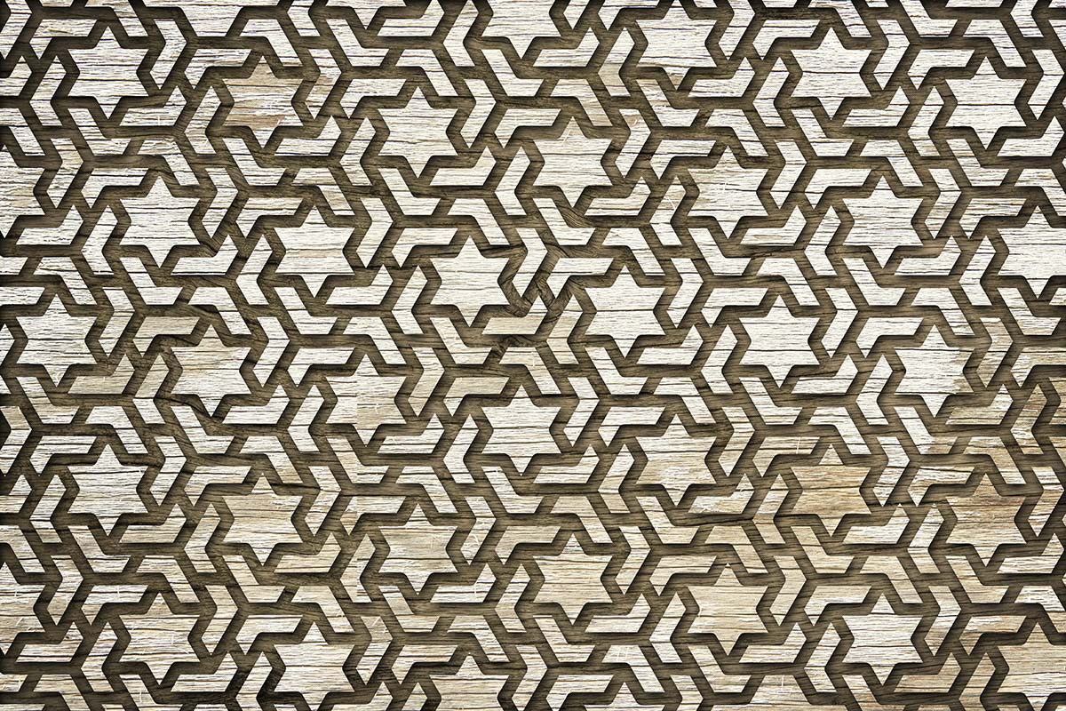 A pattern on a wood surface