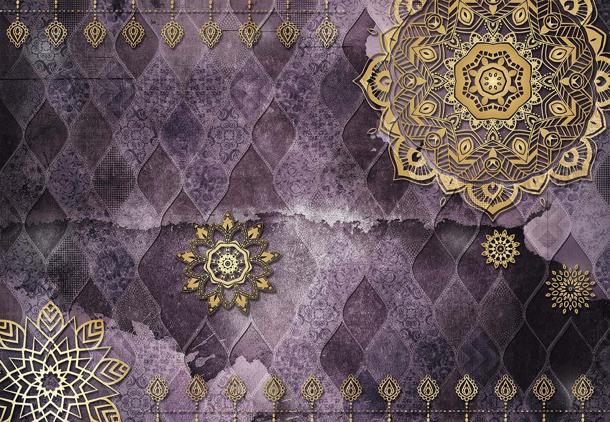 A purple and gold background