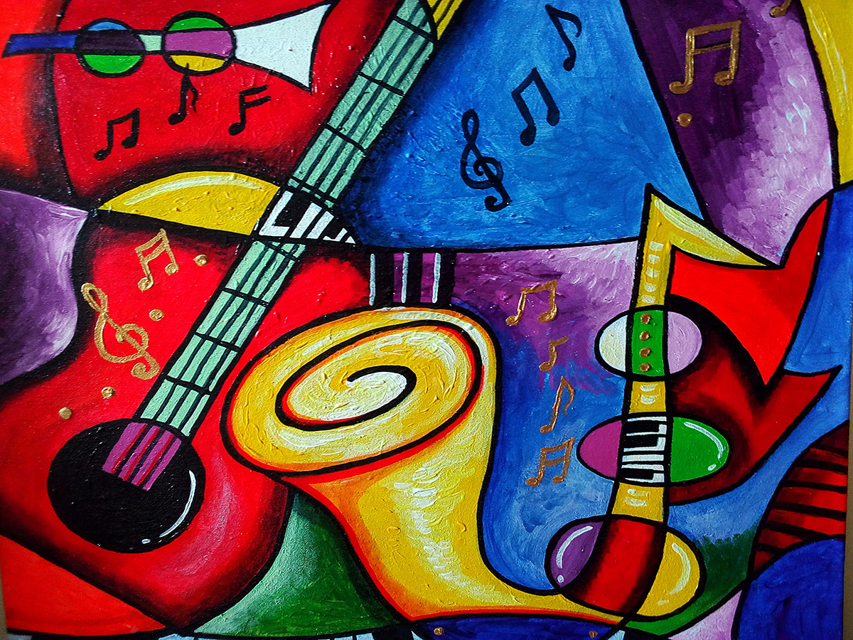 A painting of a musical instrument