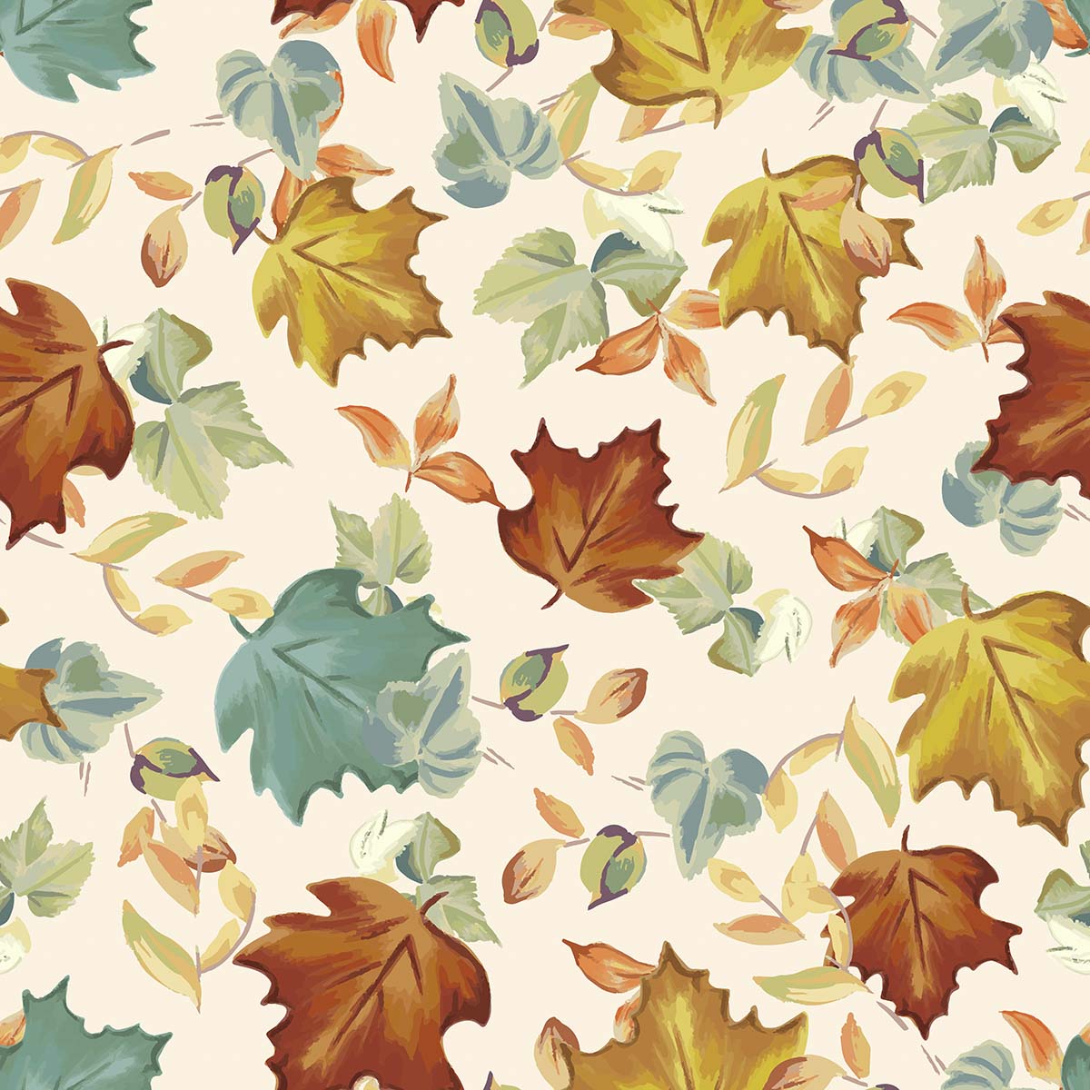 A pattern of colorful leaves