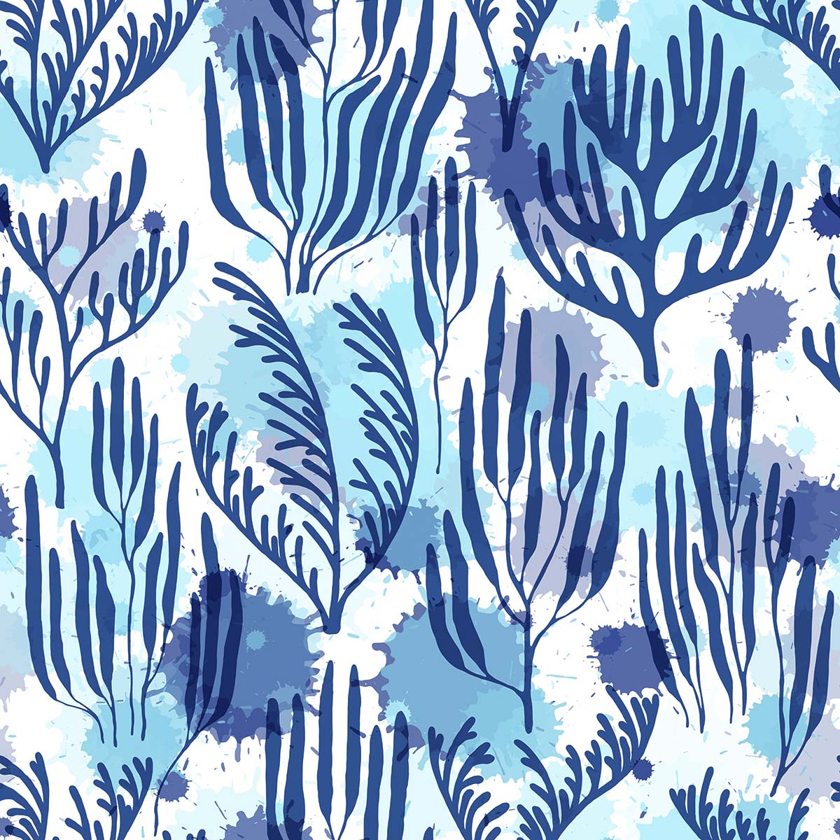 A pattern of blue plants