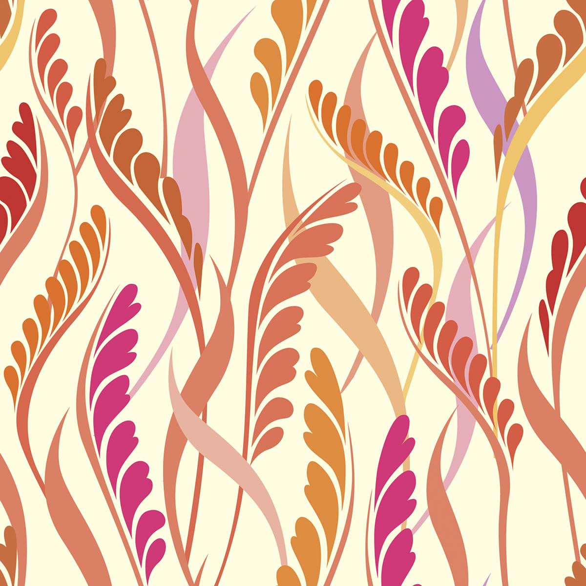 A pattern of colorful leaves