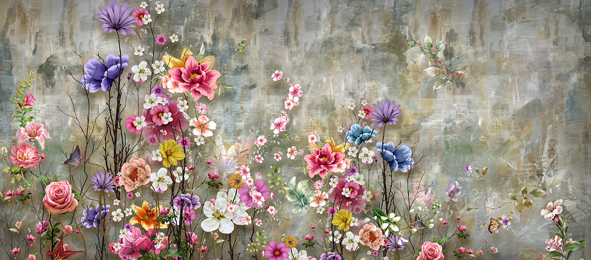 A wallpaper with flowers