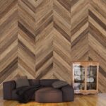 Chevron Wood Pattern Wallpaper for Walls