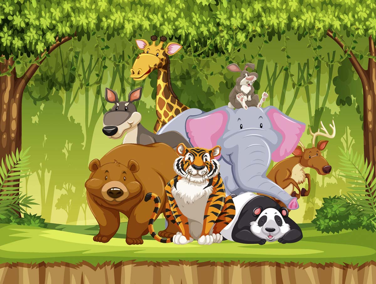 Panda, Bear, Tiger, Elephant Wallpaper for Wall
